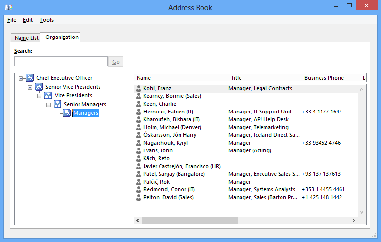 ADDRESS BOOK FROM OUTLOOK 2013